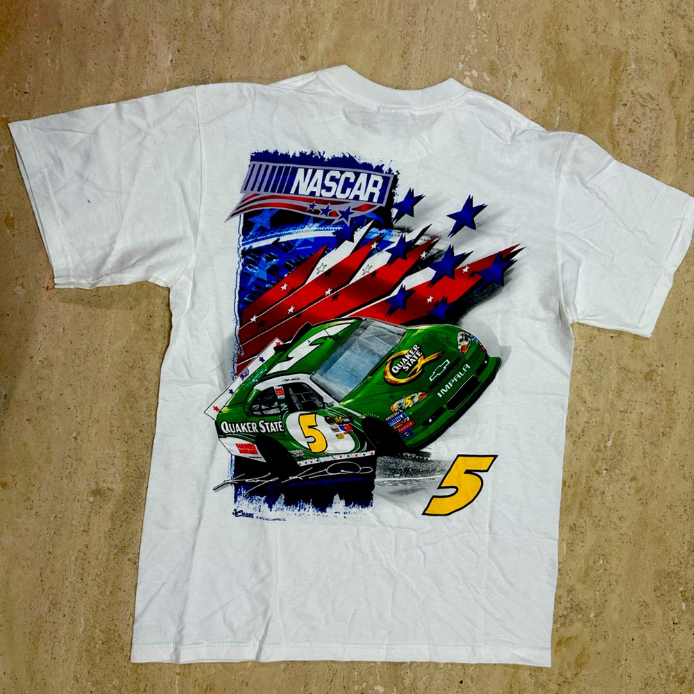 Men's NASCAR White 90s Racing‎ Badge T-Shirt Size M